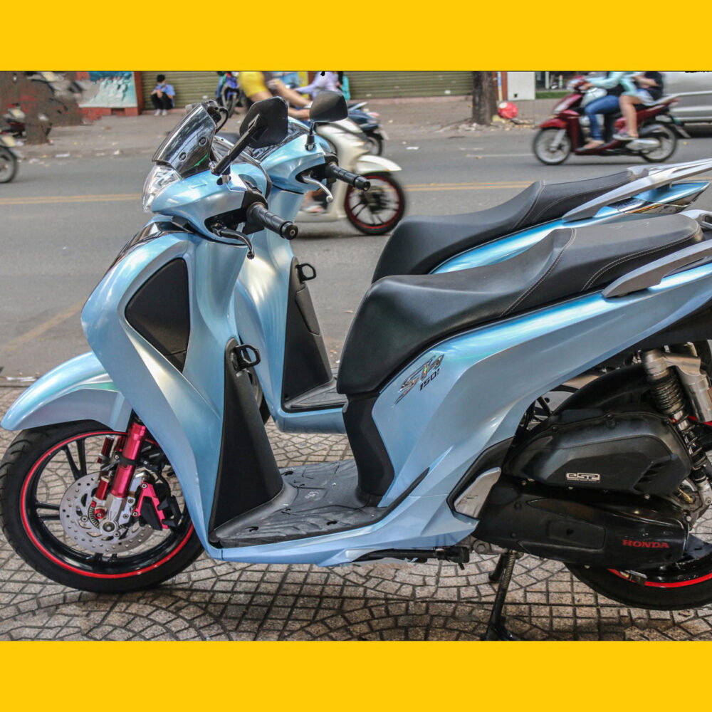 Dán Xe SH Màu Ombre Xanh Bạc Phối Tem Limited - Hình ảnh 3