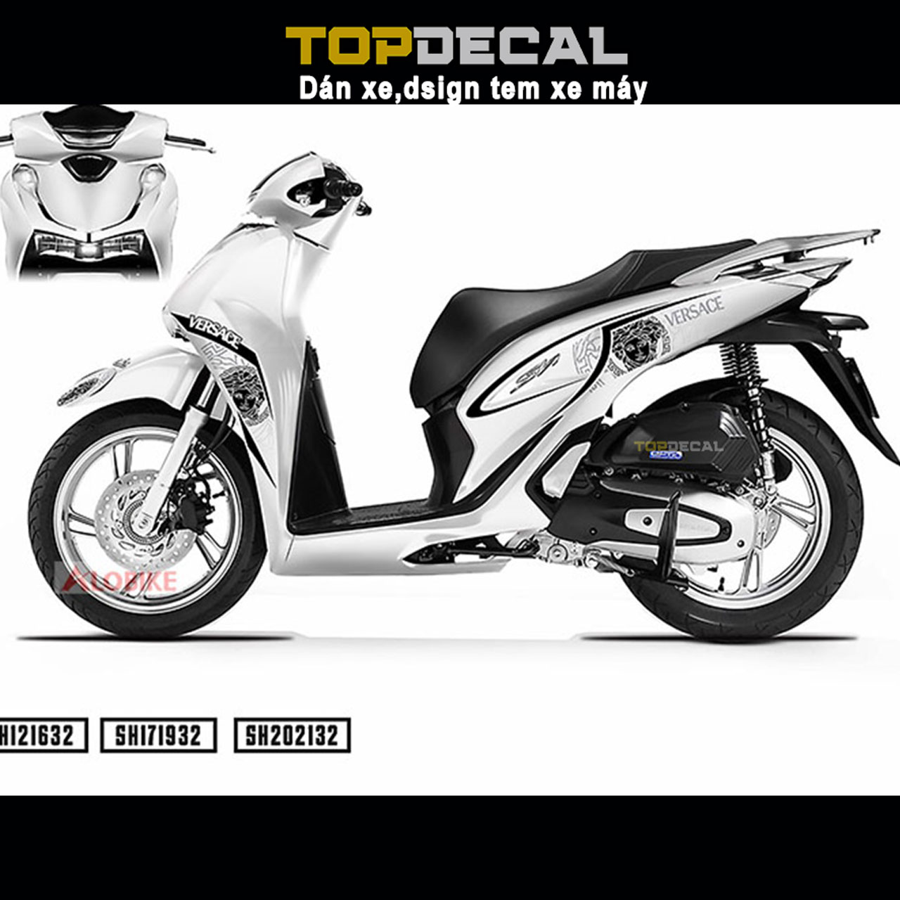 dán decal sh màu trắng