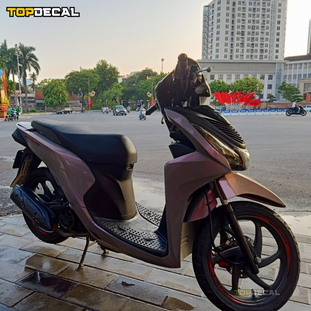 Dán xe Vision màu xám xi măng ánh hồng - Hình ảnh 2