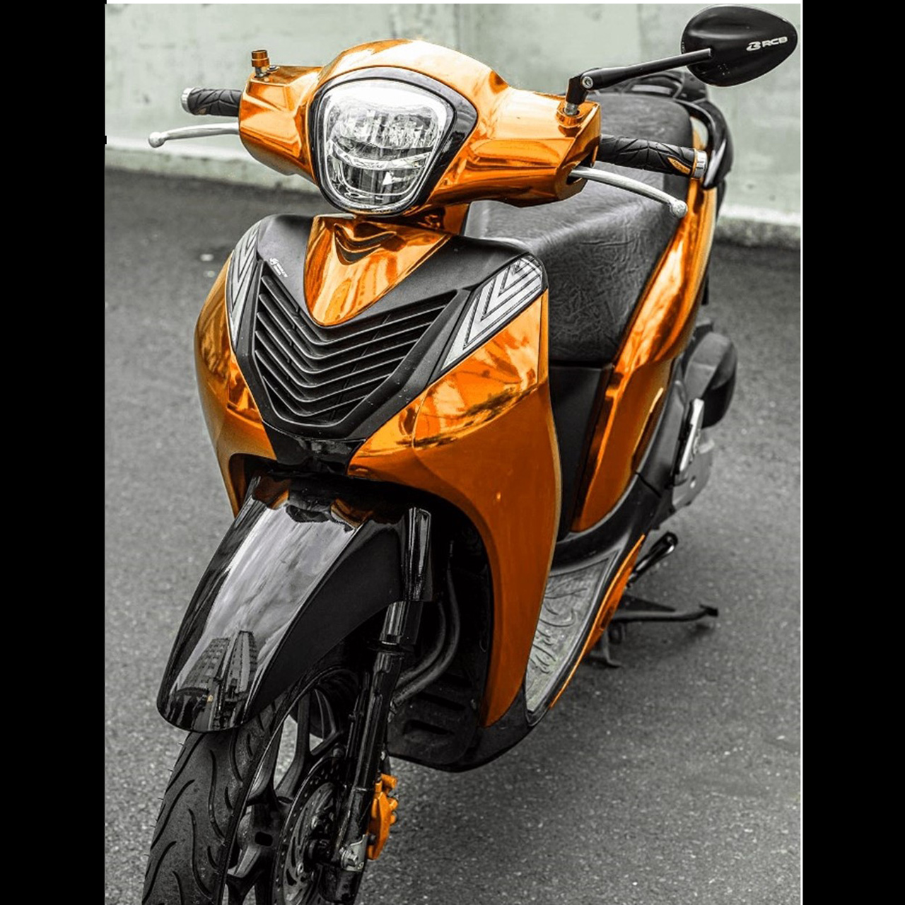 Dán decal xe sh mode màu cam