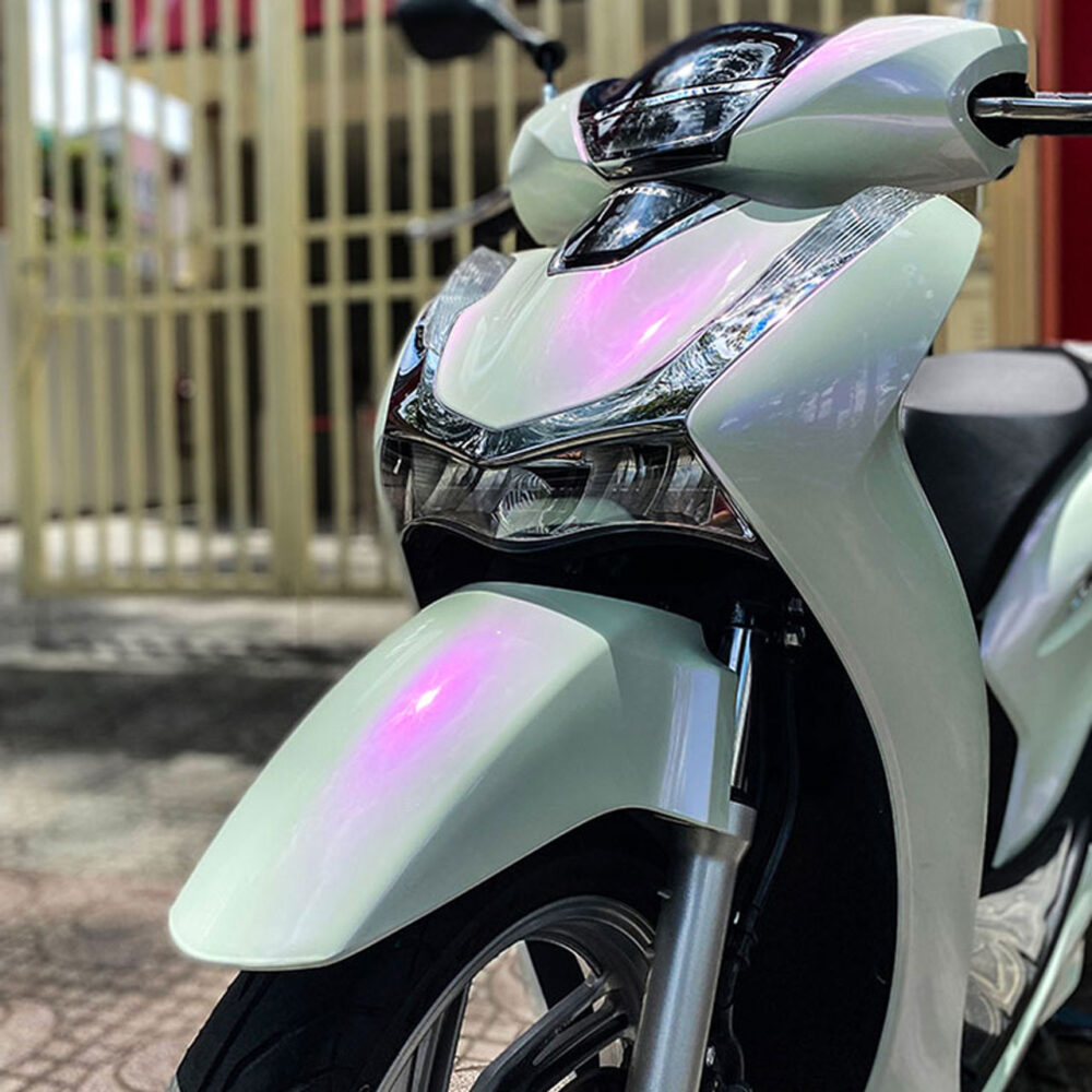 dán decal Sh màu trắng ánh hồng