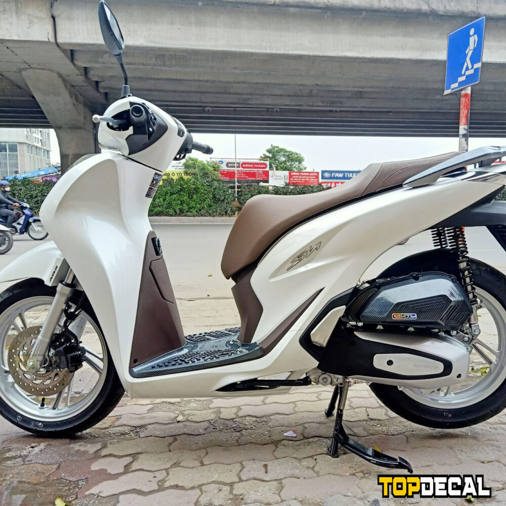 decal xe Sh màu trắng sứ