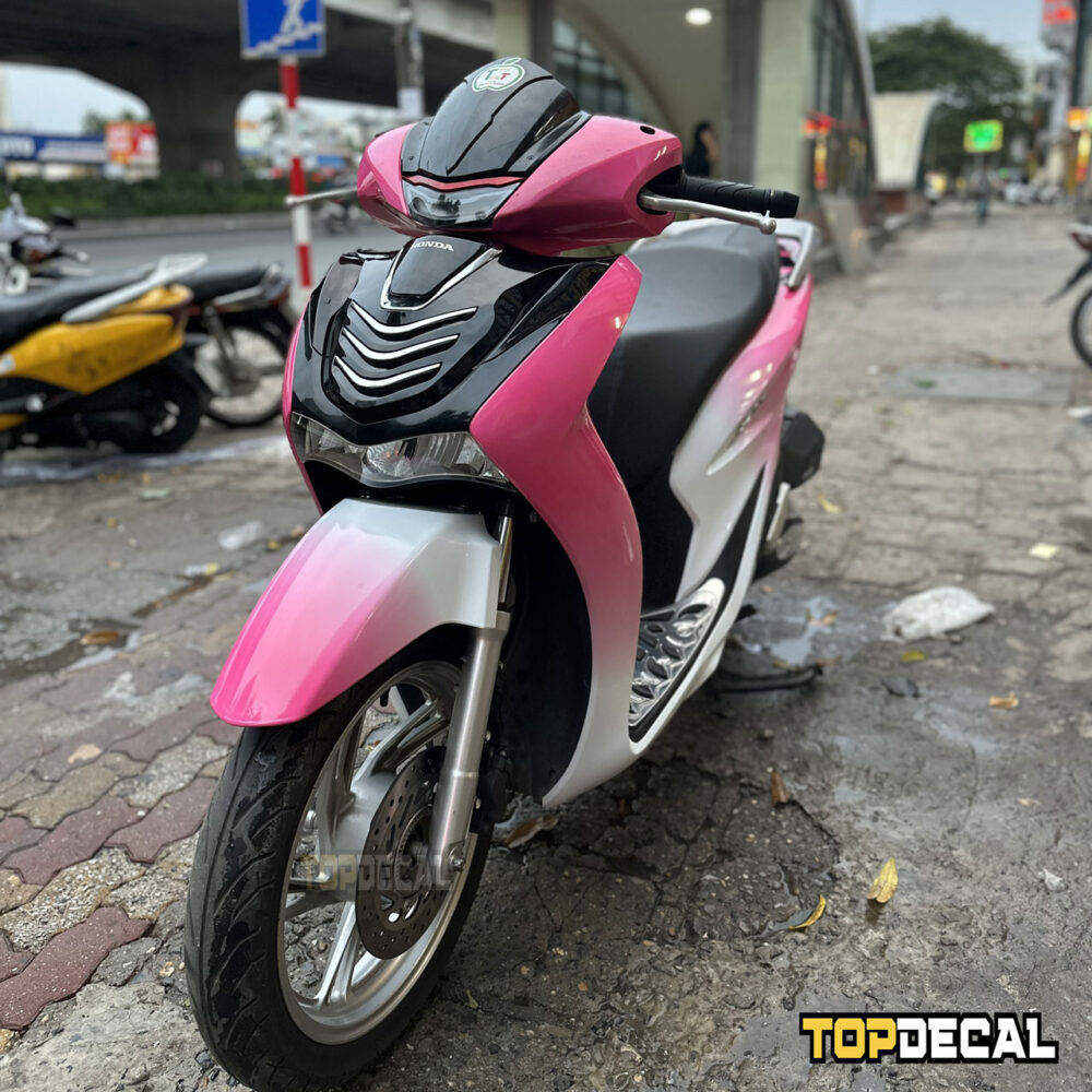 dán decal xe Sh Ombre trắng hồng đậm