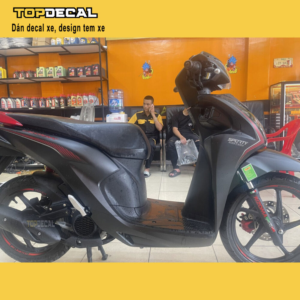 dán decal xe Vision đen nhám