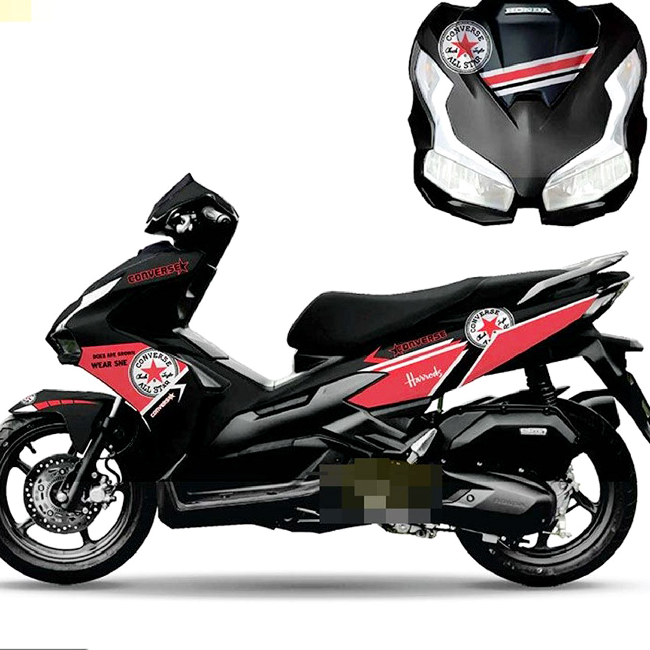 dán decal xe air blade đen nhám