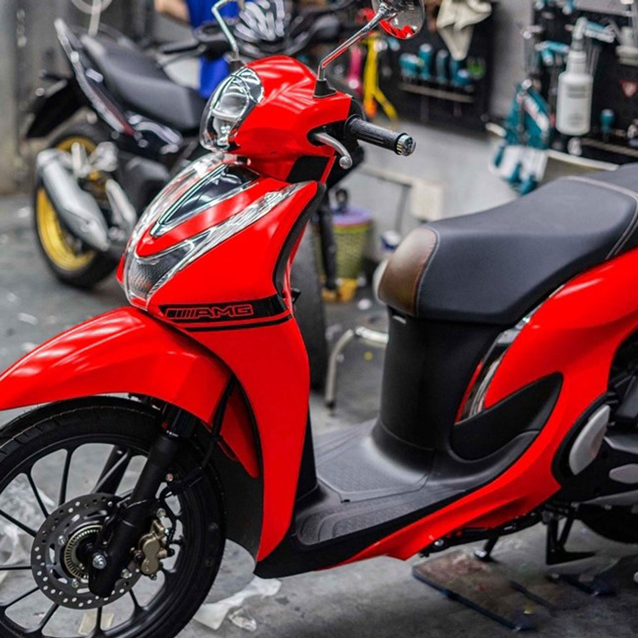 Dán decal xe sh mode màu đỏ đô