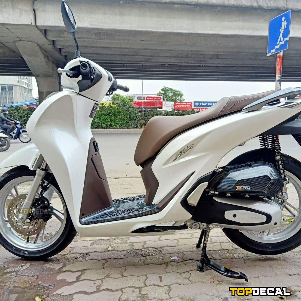 Dán Decal xe SH 2018 màu trắng sứ 3 lớp và Sporty - Hình ảnh 4