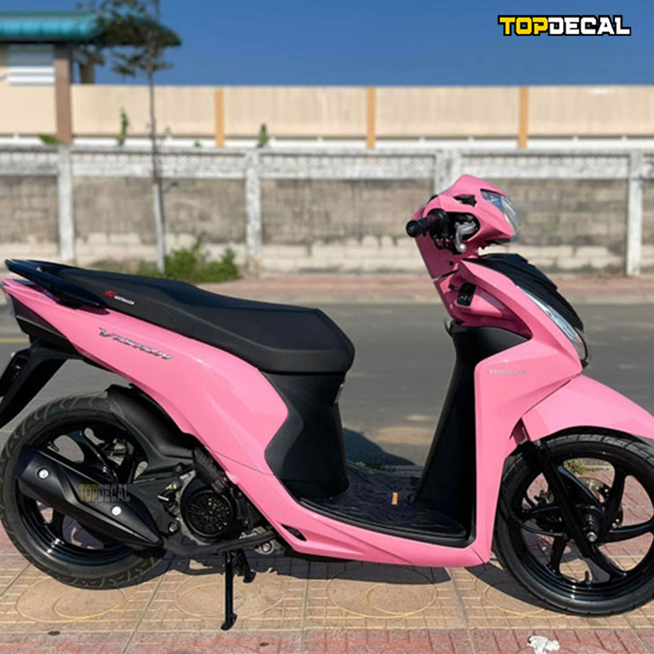 dán xe màu hồng