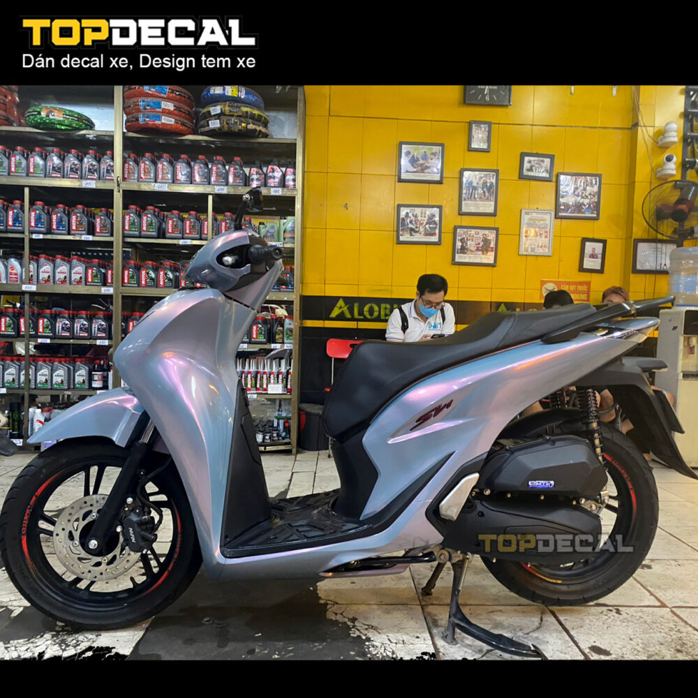 decal xe SH màu xám xi măng ánh hồng