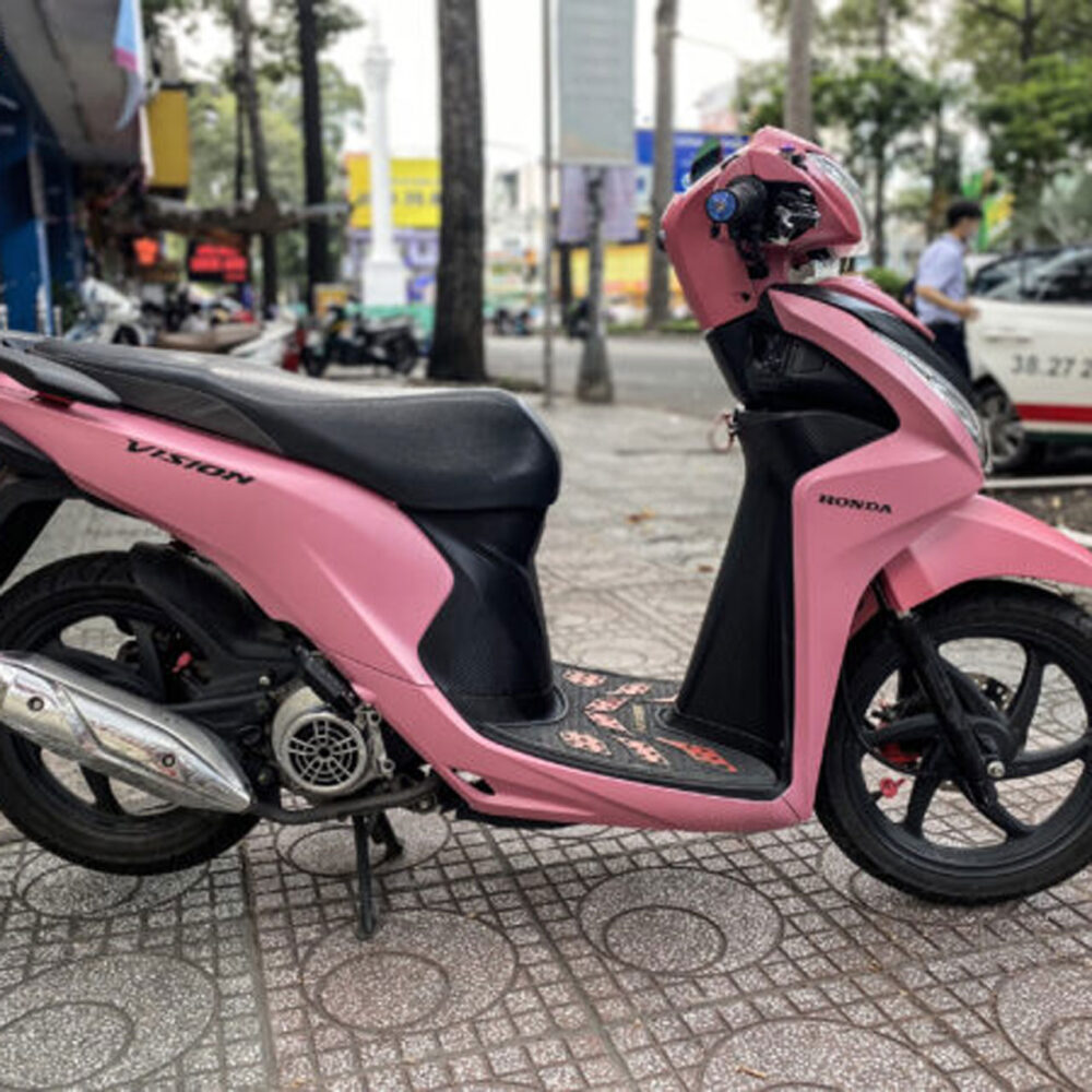 dán tem xe Vision màu hồng
