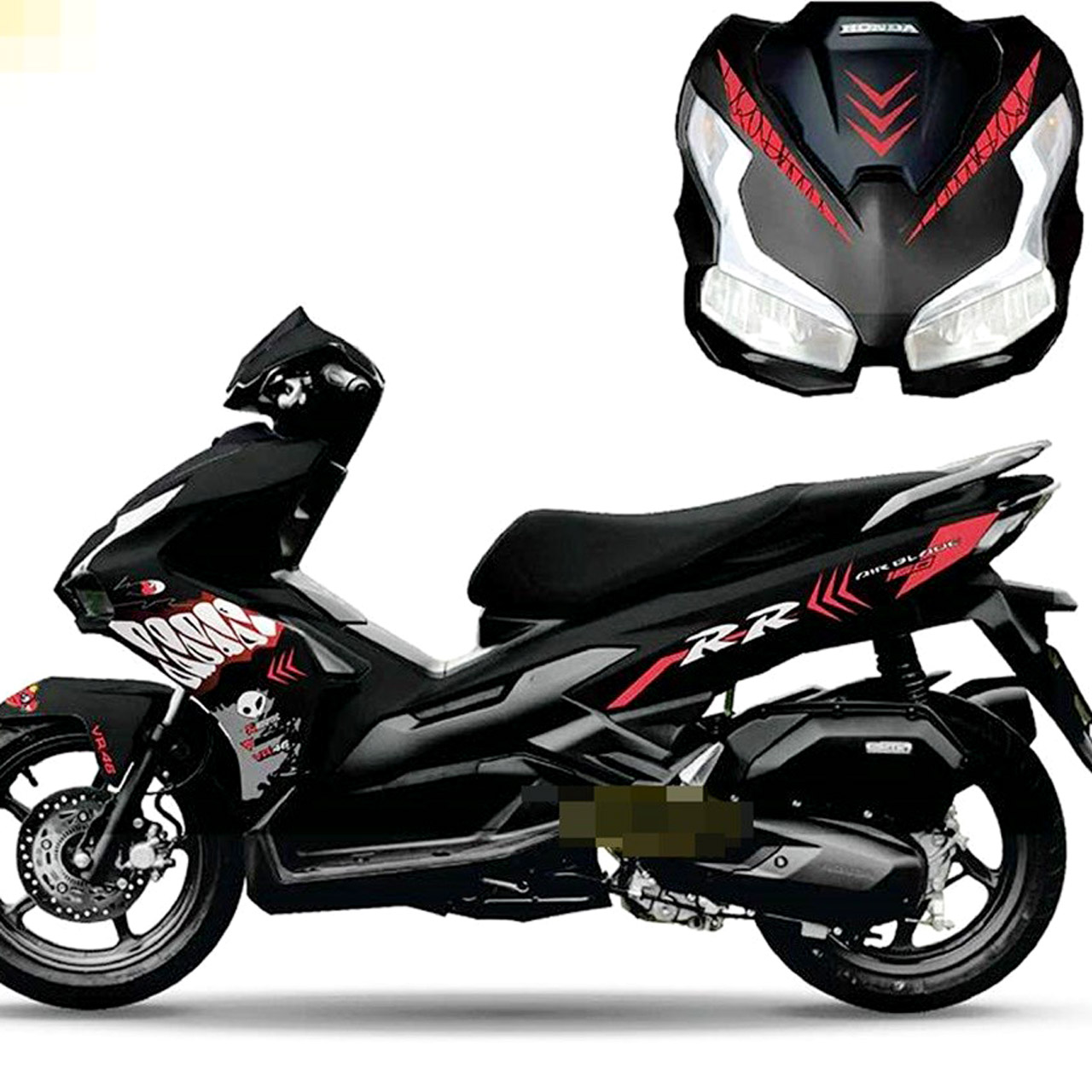 dán xe air blade đen nhám