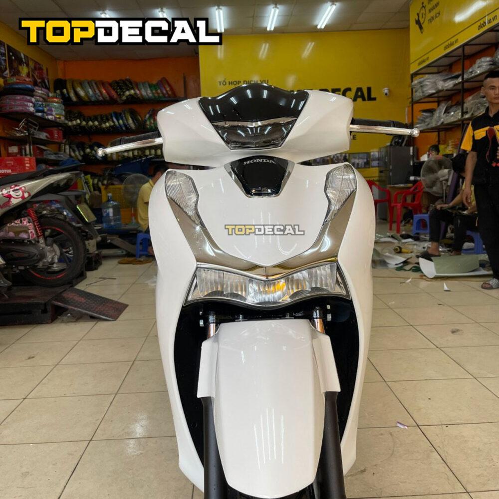 Dán decal 3 lớp cao cấp xe Sh màu trắng
