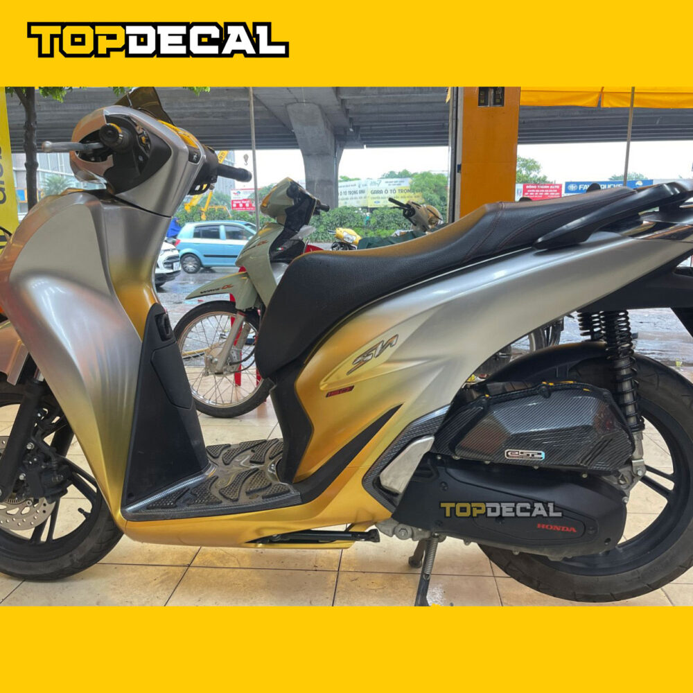 Dán xe Sh màu xám bạc sang trọng
