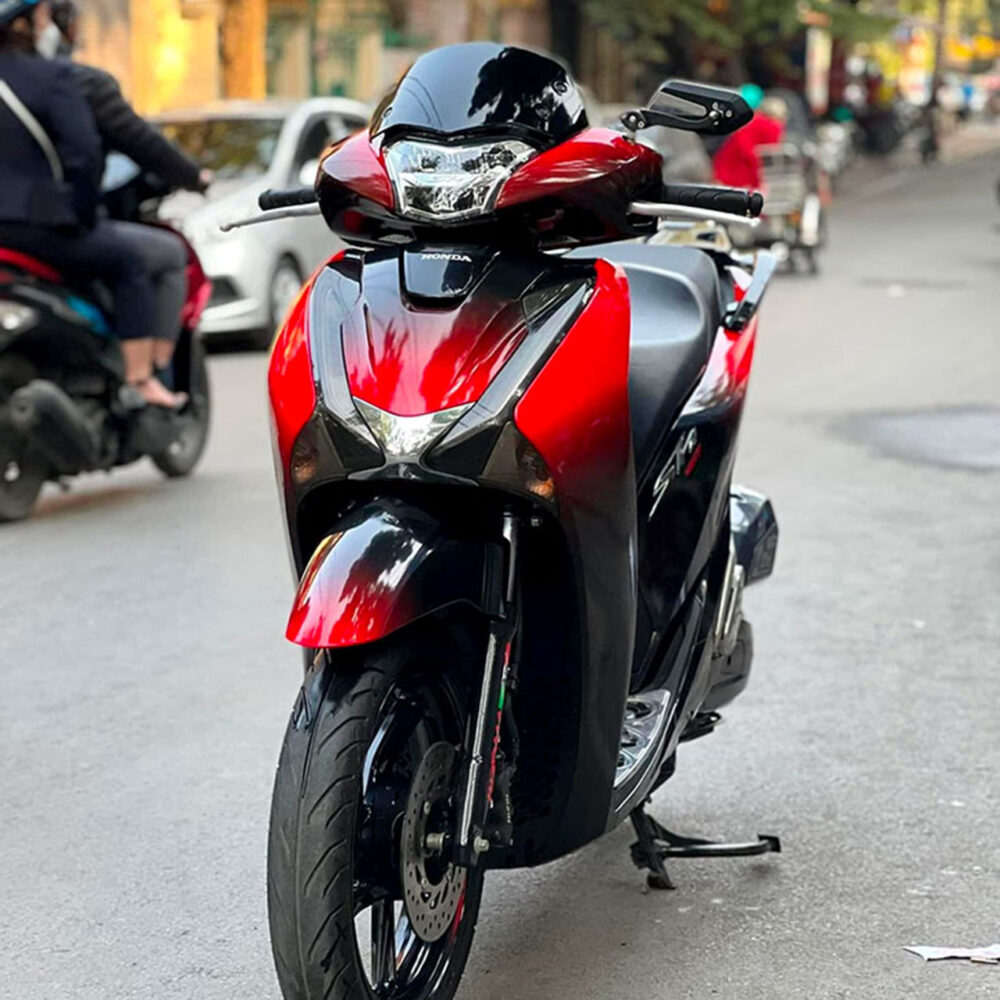 dán xe sh màu ombre đen đỏ