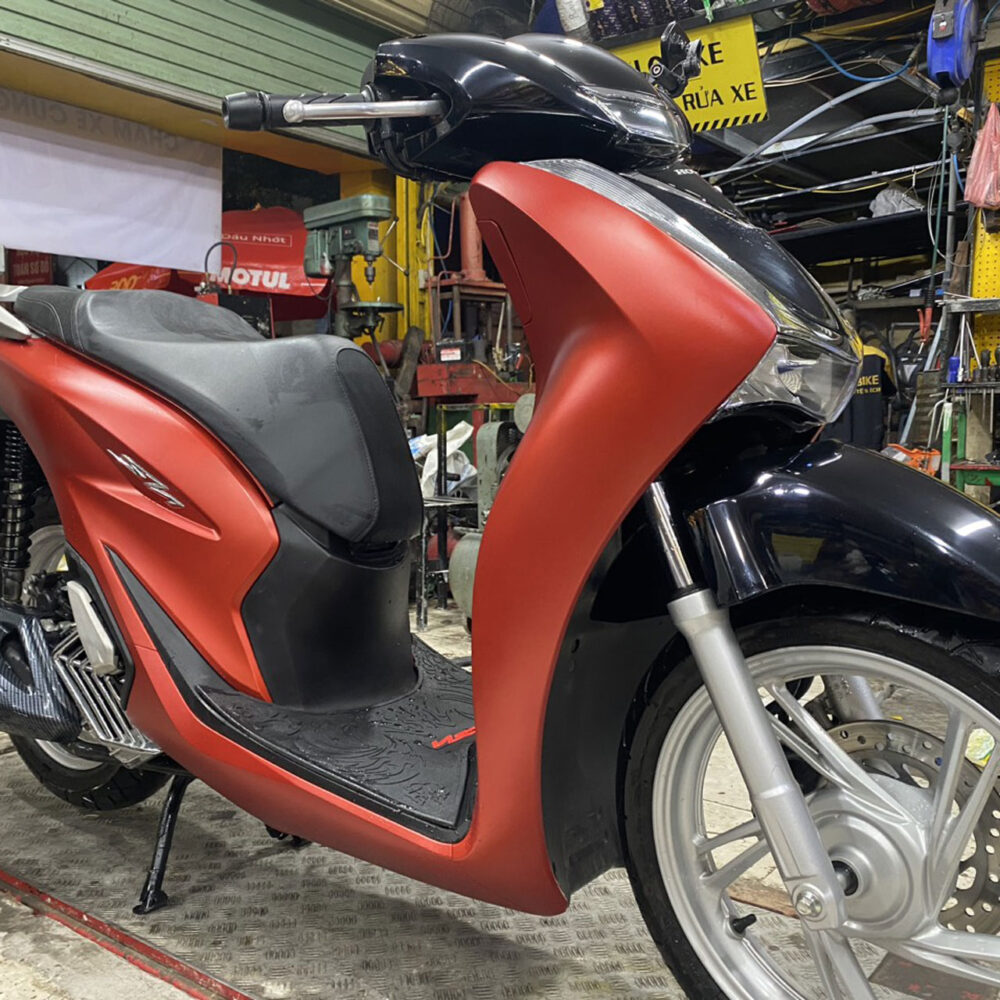 dán decal xe sh màu đỏ lụa lì