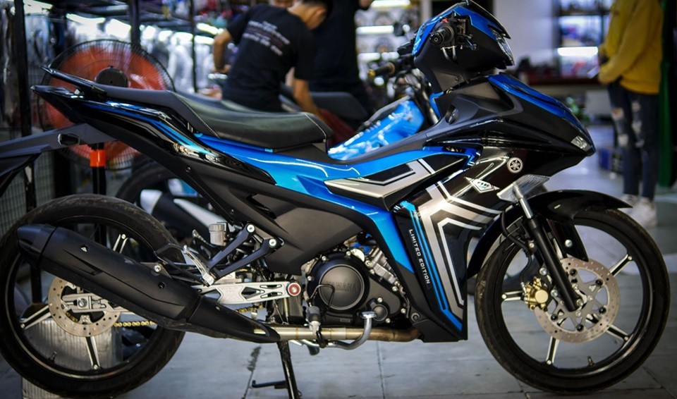 tem xe exciter 150 xanh đen