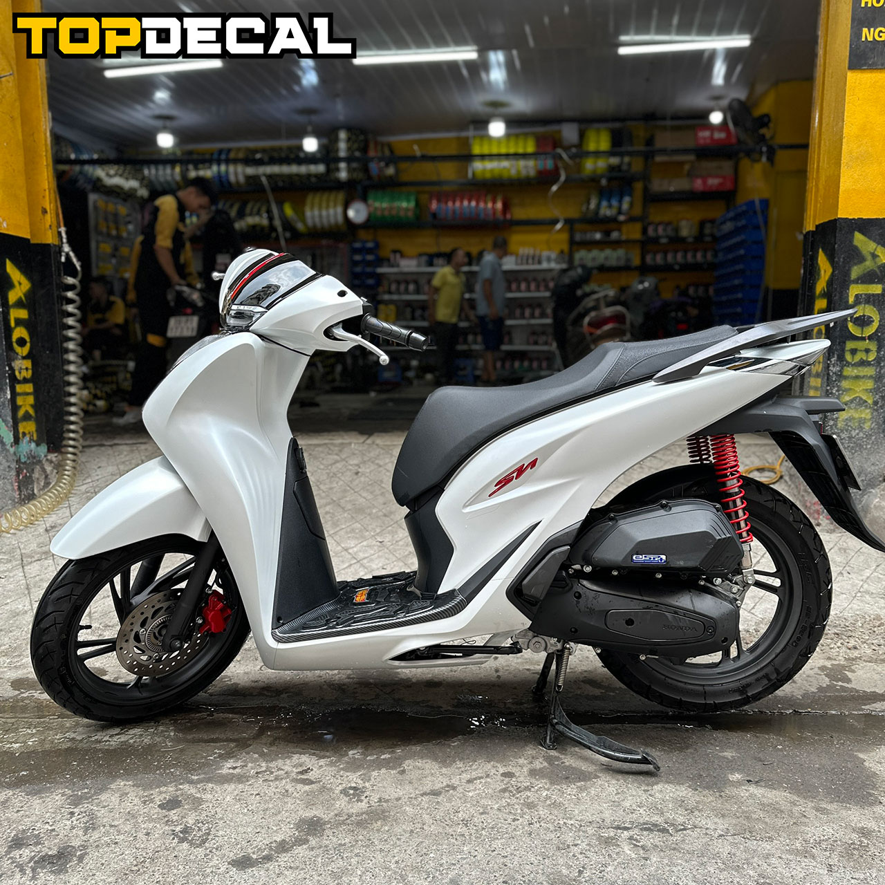 dán xe sh màu trang ngoc trai