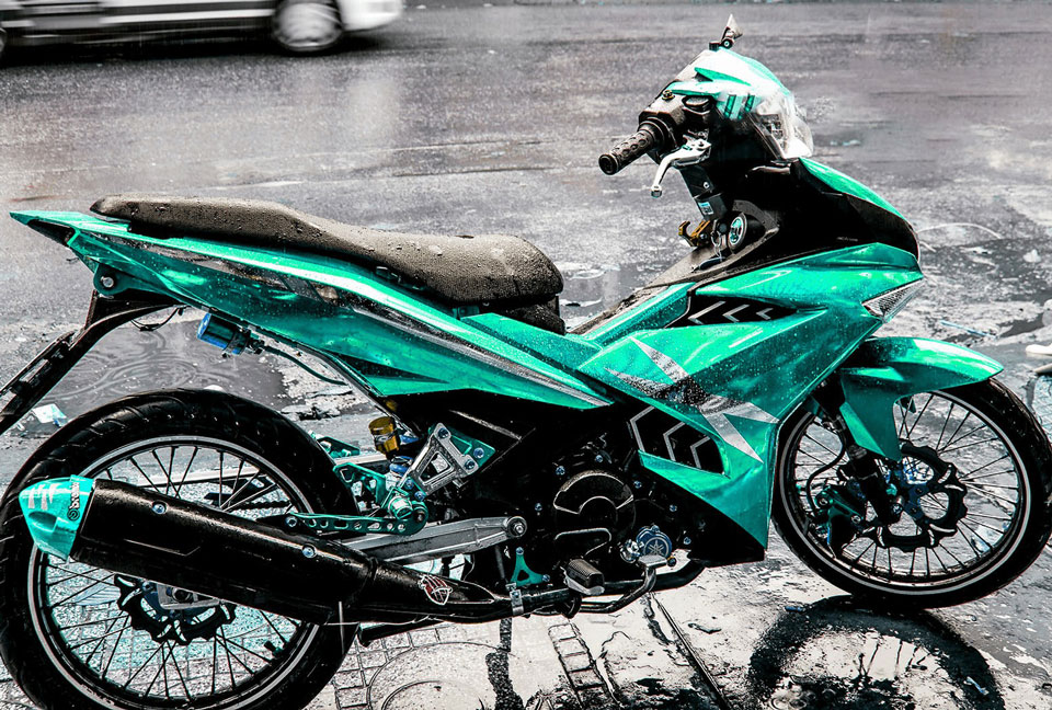 Dán xe Exciter 150 màu xanh lục