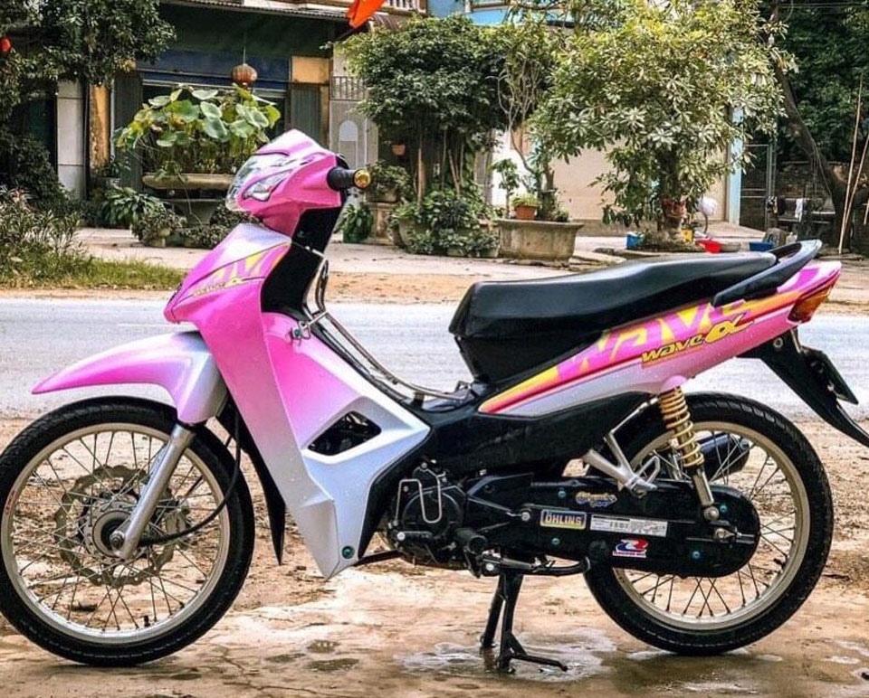 Dán xe Wave màu hồng