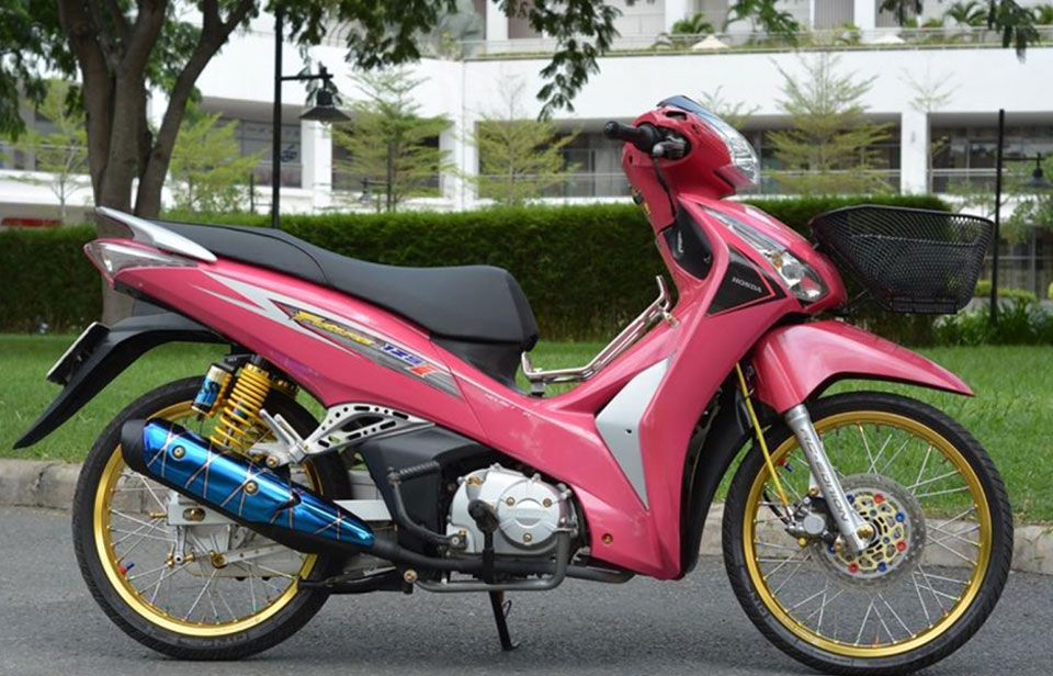Dán xe Wave màu hồng