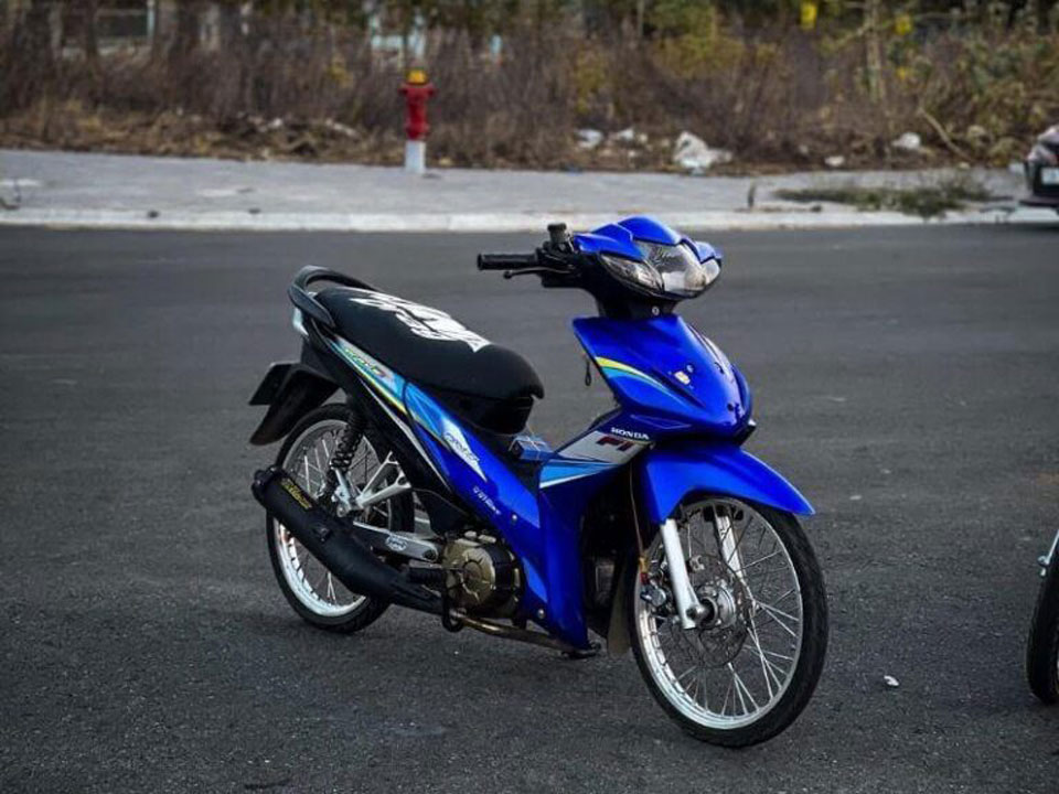 Dán xe Wave màu xanh dương