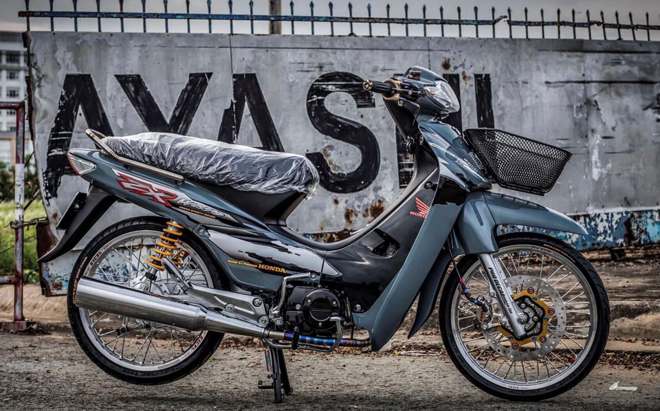 Dán xe Wave màu xám