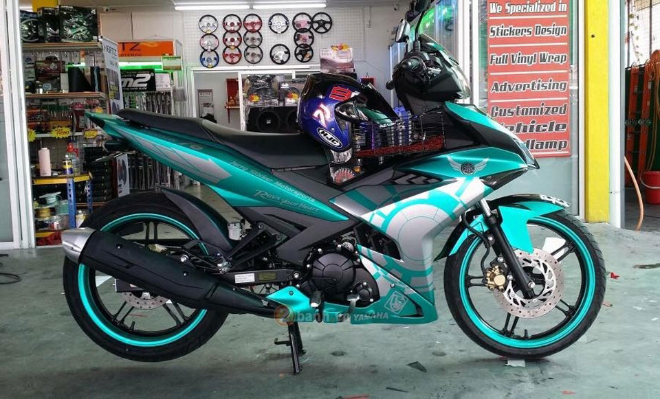 Dán xe Exciter 150 màu xanh