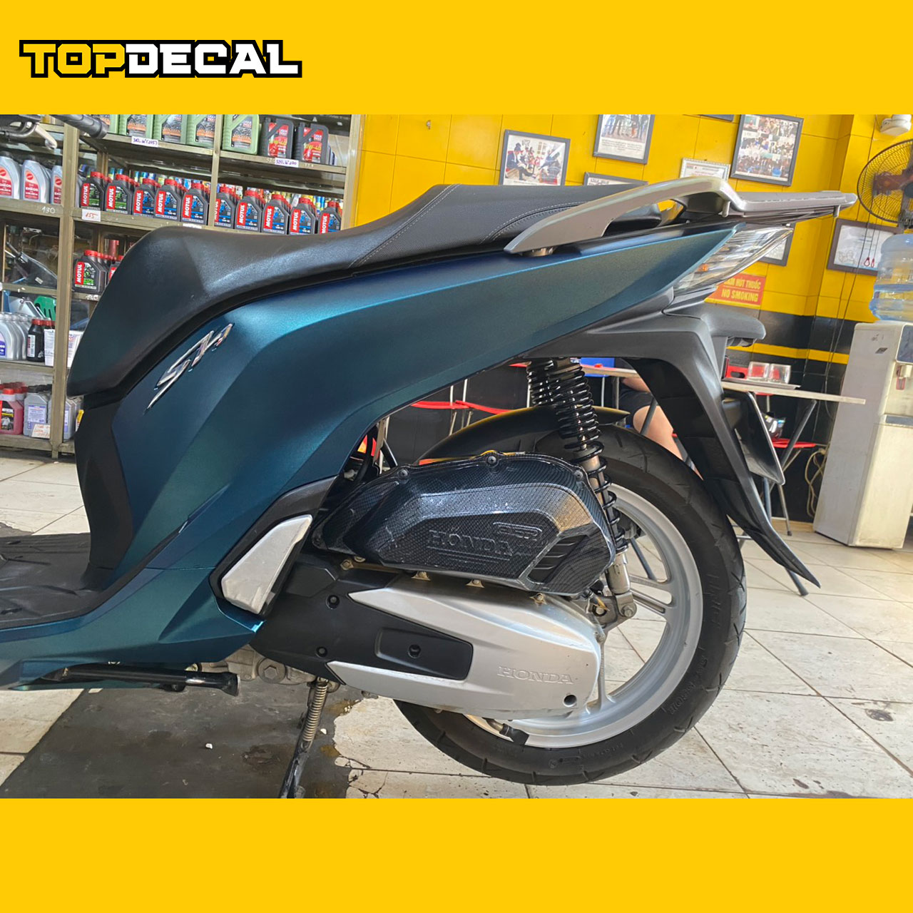 dán xe sh màu xanh lam lì tại top decal